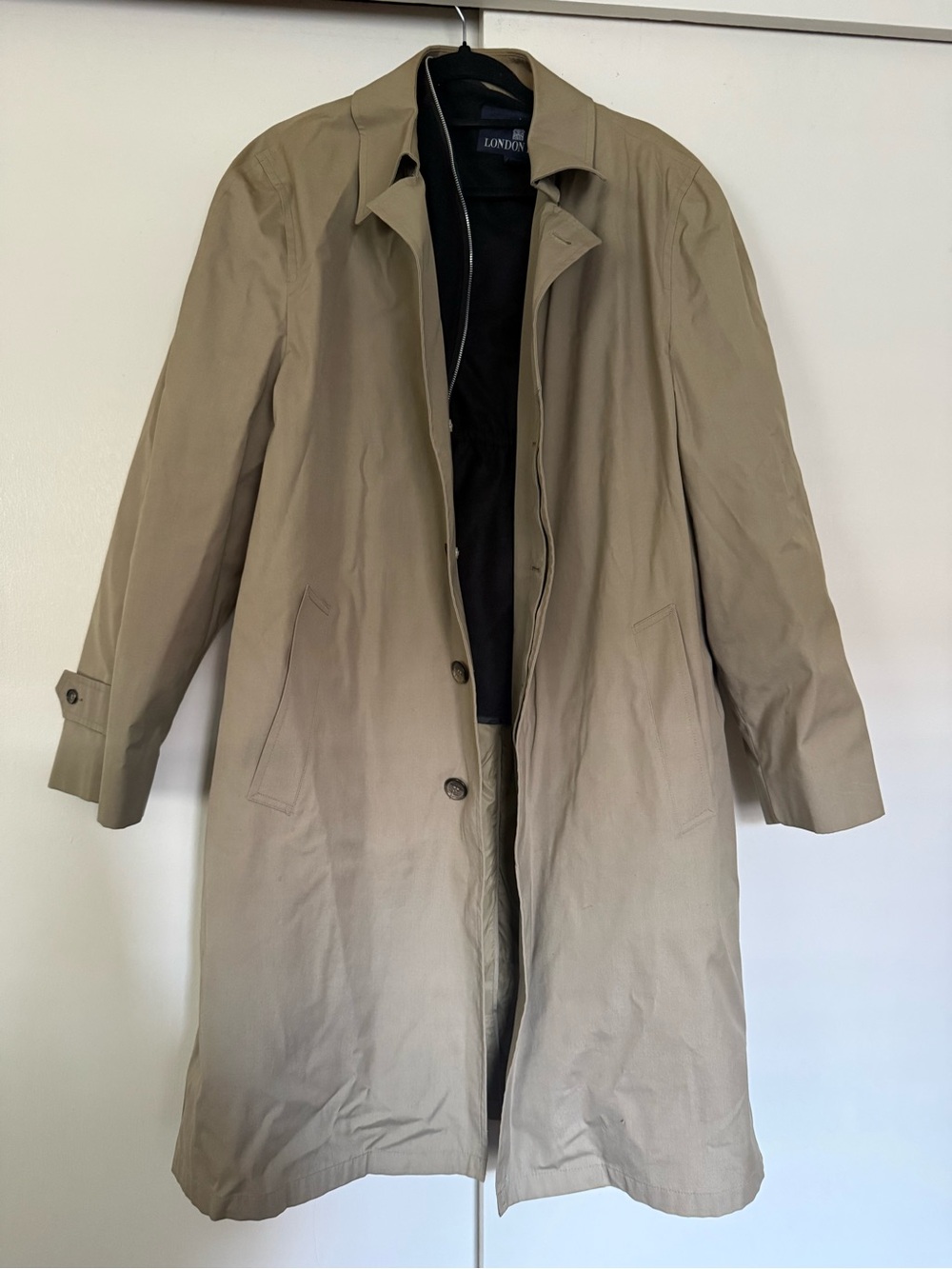 London Fog Beige Trench Coat - Classic Overcoat